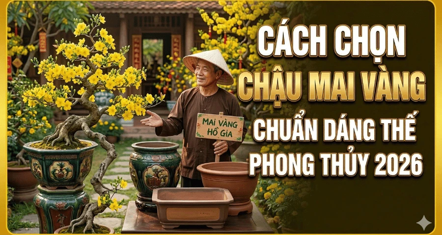 Cách chọn chậu mai vàng chuẩn dáng thế và phong thủy 2026